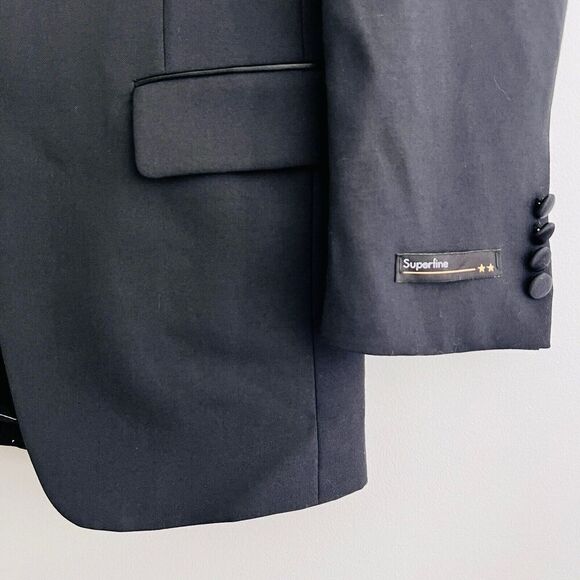 NWT Jos A Bank Black 100% Wool & Satin Trim Tuxedo Jacket Retail $475 ~ Mens 35R - Picture 4 of 10
